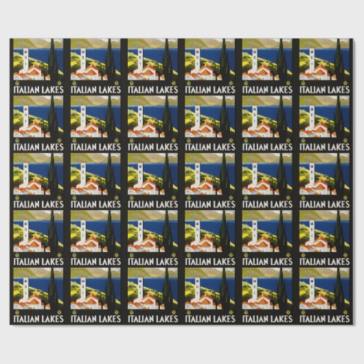 湖ヴィンテイタリアンージトラベルイタリア ラッピングペーパー (フラット)