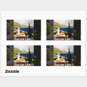 湖ヴィンテイタリアンージトラベルイタリア 長方形シール (シート)