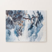 湖上の中国風景の水墨画 ジグソーパズル (横)