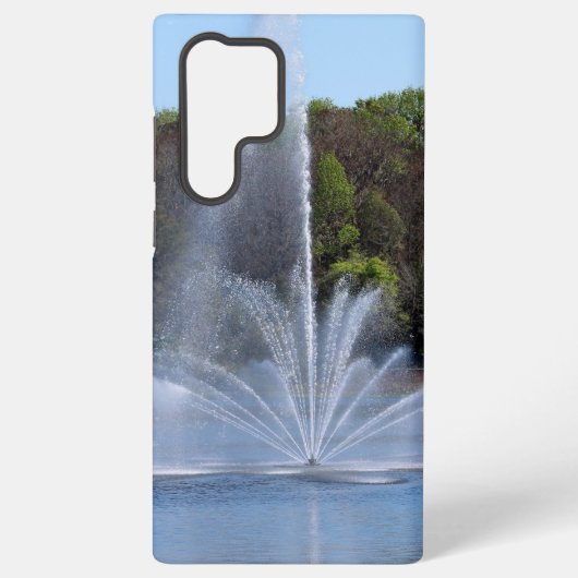 湖上の噴水 Samsung フォンケース Galaxyケース (裏面)