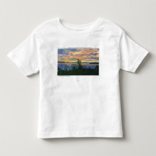 湖上の日没、Adirondack Mts トドラーTシャツ (正面)