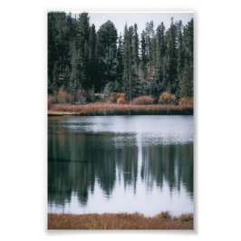 湖上の緑の美しい反射 フォトプリント           