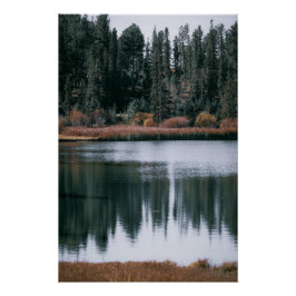 湖上の緑の美しい反射 ポスター