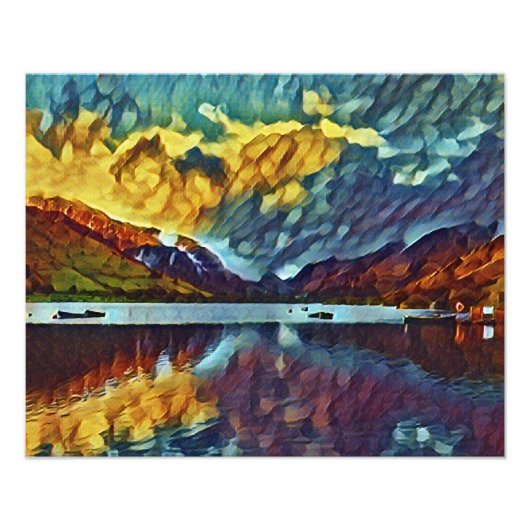 湖上を嵐で覆う フォトプリント            (正面)