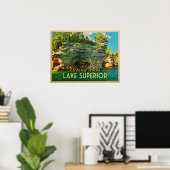 湖上絵に描かれた岩 ポスター (ホームオフィス)