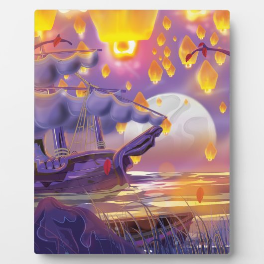 湖中国のの提灯 フォトプラーク (正面)