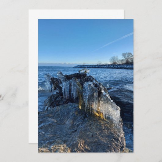 湖凍っていの横の氷柱 (正面/裏面)