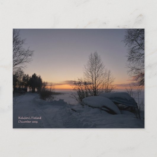 湖凍っていはがき ポストカード (正面)