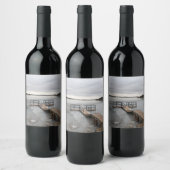 湖凍ってい波止場 ワインラベル (ボトル)