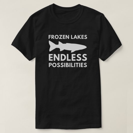 湖凍ってい無限の可能性 | 氷魚釣り Tシャツ (デザイン正面)