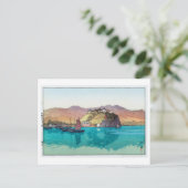 湖口,フコウ,中国,吉田宏,木版画 ポストカード (スタンド正面)