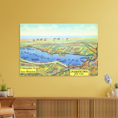 湖周辺の空中地図 キャンバスプリント (インサイチュ (リビング))