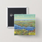 湖周辺の空中地図 缶バッジ (正面&裏面)