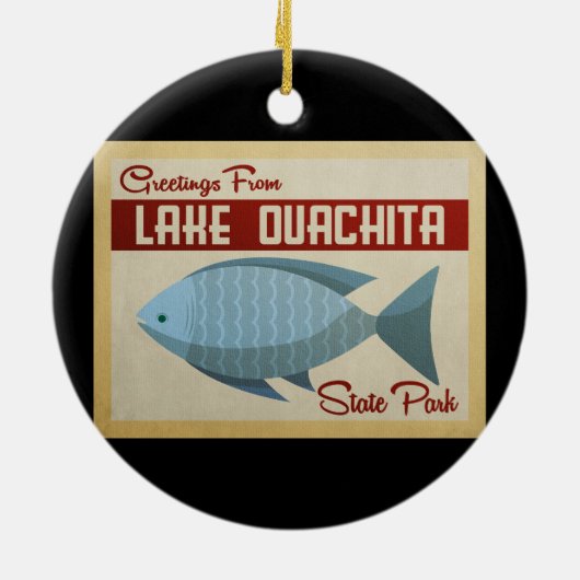 湖大内田州パークフィッシュヴィンテージトラベル セラミックオーナメント (裏面)