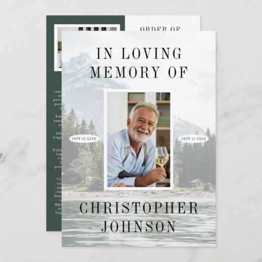 湖山写真2ページ葬式プログラム プログラム (正面/裏面)