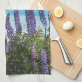 湖岸のラベンダー キッチンタオル (四つ折り)
