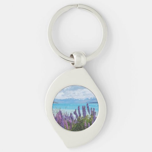 湖岸のラベンダー キーホルダー (正面)