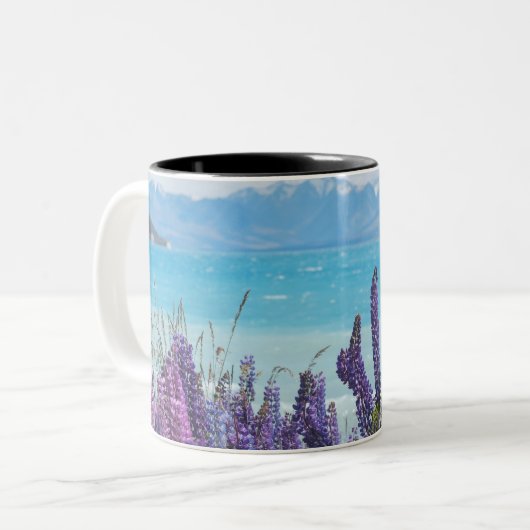 湖岸のラベンダー ツートーンマグカップ (正面左)