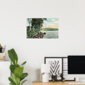 湖岸の景色 ポスター (ホームオフィス)