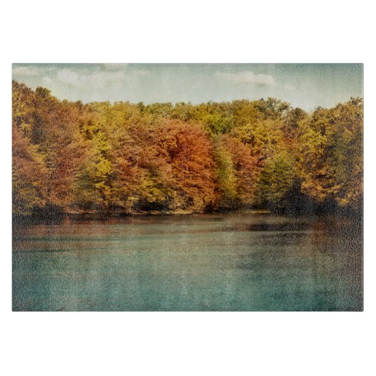 湖林木単図ガラス切断板 カッティングボード (正面)