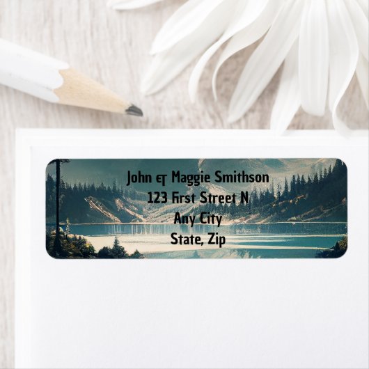 湖林木野原の風景 ラベル (インサイチュ)