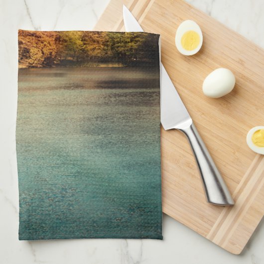 湖森林木水台料理タオル キッチンタオル (四つ折り)