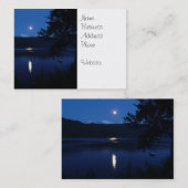 湖水から反射する美しい月の上昇 名刺 (正面/裏面)