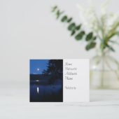 湖水から反射する美しい月の上昇 名刺 (スタンド正面)