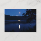 湖水から反射する美しい月の上昇 名刺 (裏面)