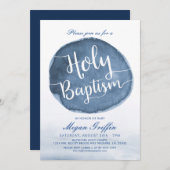 湖水のシミ | オーダーメイドの聖洗礼 招待状 (正面/裏面)