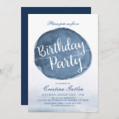 湖水のシミ | カスタム誕生日パーティー 招待状 (正面/裏面)