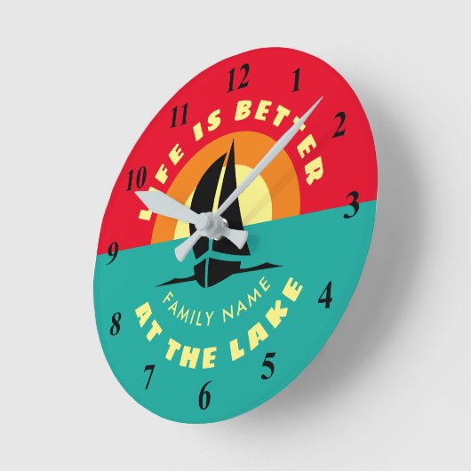 湖水の台所は人生が名前をカスタムするだ ラウンド壁時計 (傾斜)