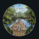 湖水の方が命が好い ダーツボード<br><div class="desc">水の色の湖の風景と美しいデザイン。</div>