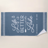 湖水パーソナライズされたは命が好い ビーチタオル (正面)