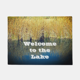 湖水反射レイクサイドへようこそ ドアマット