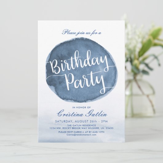 湖水染み | オーダーメイド誕生日パーティー 招待状 (スタンド正面)