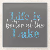 湖水航海のは命が好い | ガラスコースター (正面)