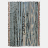 湖水青ベージュブラックカスタマイズ可能 スローブランケット (正面縦)