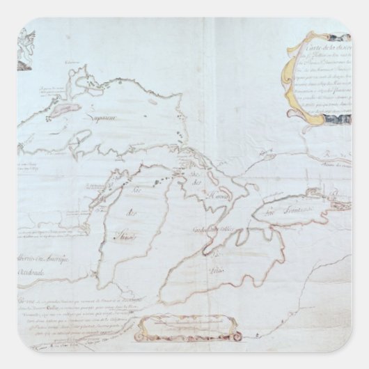 湖沼の地素晴らし図 スクエアシール (正面)