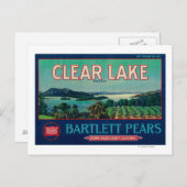 湖澄ん洋ナシ湖LabelLake County, CA ポストカード (正面/裏面)
