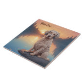 湖畔のイングリッシュ・セッター タイル (側面)