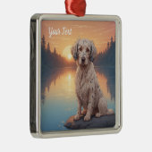 湖畔のイングリッシュ・セッター メタルオーナメント (右)