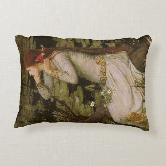 湖畔のオフィーリア by John William Waterhouse アクセントクッション (裏面)
