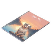 湖畔のオーストラリアン・シェパード犬 ノートブック (左側)