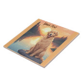 湖畔のゴールデンレトリバー タイル (側面)