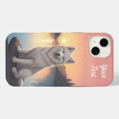 湖畔のサモエド iPhoneケース (裏面横)