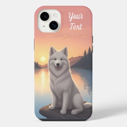 湖畔のサモエド iPhoneケース (裏面)