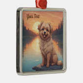 湖畔のドゥードル犬 メタルオーナメント (右)