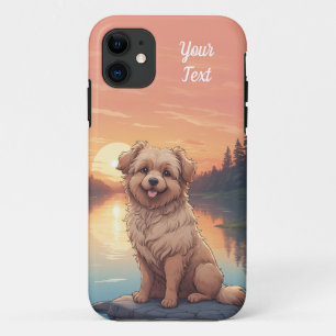 湖畔のドゥードル犬 iPhone 11 ケース