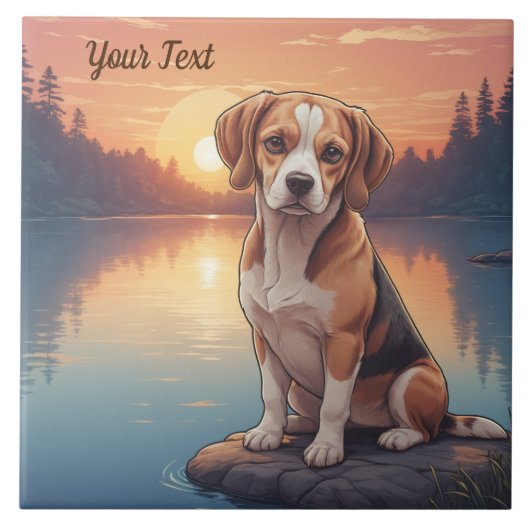 湖畔のビーグル タイル (正面)